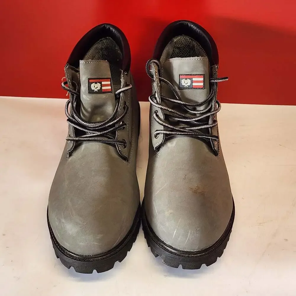 Phat Farm Men's Gray Nubuck Leather Rugged Ankle Boots